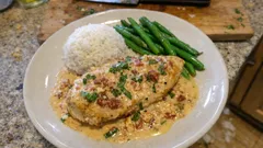 Kanafilee kermakastikkeessa – aurinkokuivatut tomaatit ja basilika tekevät tästä arkiherkun