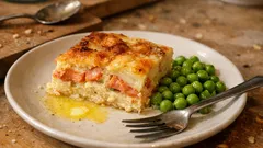 Mehevä kylmäsavulohi‑perunapudding uunissa – helppo koko perheen arkiruoka