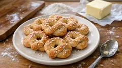 Mummon sokerikringlat pärlisokerilla – rapeat reunat ja murea keskusta