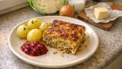 Kermainen kaalipudding uunissa – paahdettu kaali tekee tästä erityisen mehevän