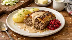 Ruotsalainen kaalipudding kermakastikkeella – mehevä uuniruoka, joka onnistuu aina