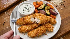 Rapeaa pankokanaa ja kylmä valkosipulikastike – arki-illan varma suosikki