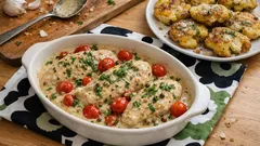 Kermainen pippurikana uunissa – rikotut parmesaaniperunat kruunaavat annoksen