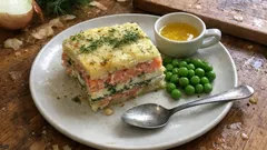 Lohipudding graavilohella – helppo uuniruoka perunasta ja tillistä