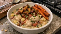 Kermainen kanapata kantarelleista, pekonista ja omenasta – helppo syysruoka