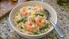 Katkarapu-parsarisotto sitruunalla – kermaisen raikas risotto kotona