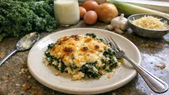 Kermainen lehtikaaligratiini uunissa – helppo lisäke, joka ruskistuu kauniisti